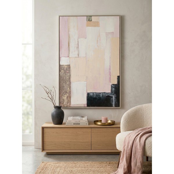 Spausdintas/su rankomis dažytais elementais paveikslas su rėmeliu/tapyba ant drobės 80x120 cm Meldert – Yes Everyday-image-1