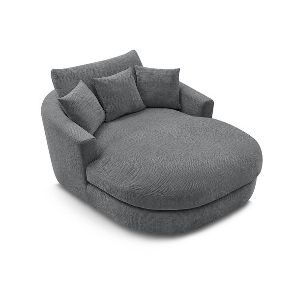 Pilkos spalvos krėslas iš šenilinio audinio Belem – Bobochic Paris-image-4