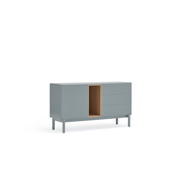 Žema šoninė spintelė mėlynos spalvos/pilkos spalvos 140x76 cm Corvo – Teulat-image-2