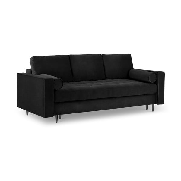 Juoda aksominė sofa-lova Milo Casa Santo-image-3