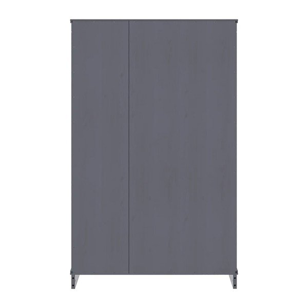 Pilkos spalvos iš pušies masyvo knygų spinta  74x118x35 cm Anita – Støraa-image-3