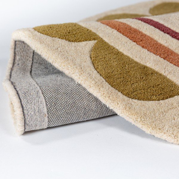 Rankų darbo natūralios spalvos iš vilnos apvalios formos kilimas ø 120 cm Lois – Flair Rugs-image-4