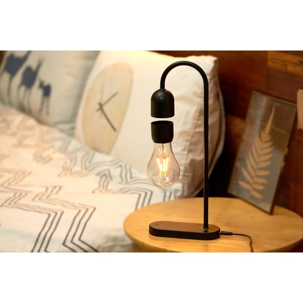 Juoda stalinė lempa (aukštis 36,5 cm) Evaro - Gingko-image-1