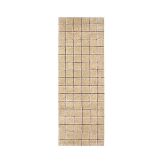 Rankų darbo gintarinės spalvos iš vilnos kilimas 80x230 cm Mosaic Amber – Lorena Canals