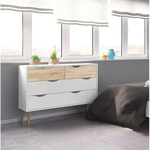 Balta komoda Tvilum Oslo, 99 x 82 cm-image-2