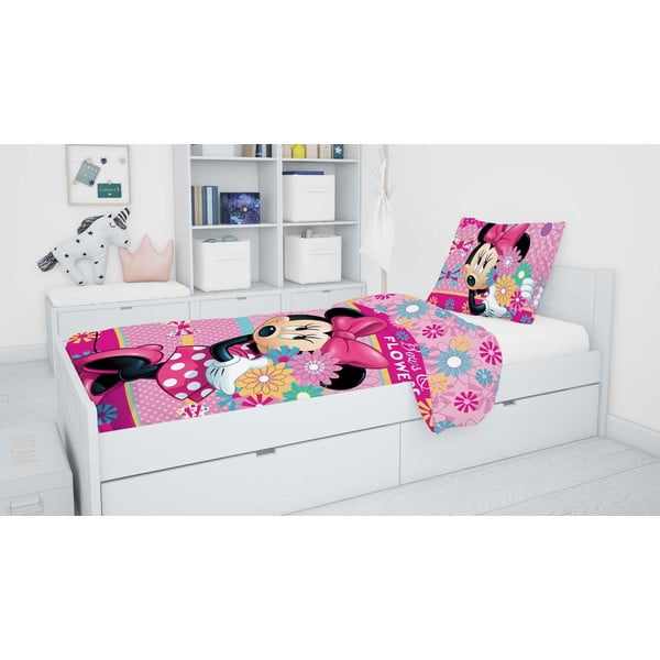 Iš medvilnės viengulė vaikiška patalynė 140x200 cm Minnie – Jerry Fabrics-image-1