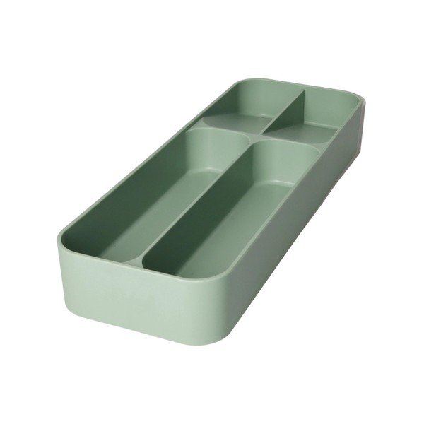 Šalavijo spalvos iš plastiko stalo įrankių padėklas 13,5 x 39 cm – Brandani