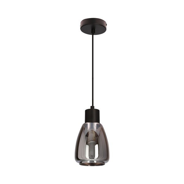 Juodos spalvos kabantis šviestuvas ø 12 cm su stiklo gaubtu Moldo – Candellux Lighting