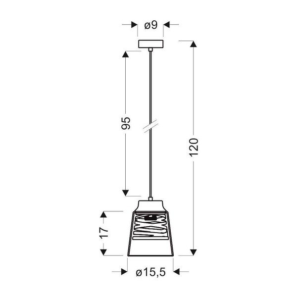 Juodas pakabinamas šviestuvas su stikliniu gaubtu Fresno - Candellux Lighting-image-3