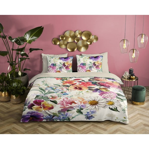 Ekologiškos medvilnės viengulė patalynė Descanso Flower Garden, 140 x 220 cm-image-1