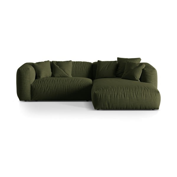 Modulinė kampinė sofa žalios spalvos (su dešiniuoju kampu) Martina – Micadoni Home
