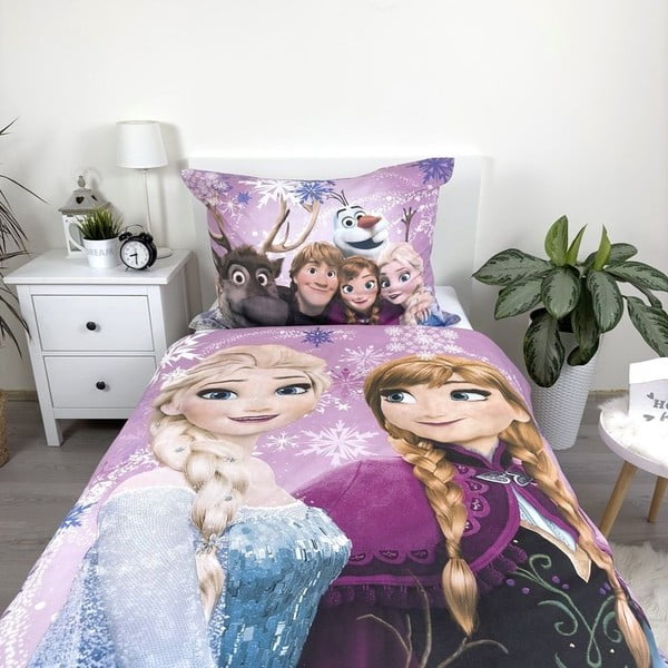 Iš medvilnės viengulė vaikiška patalynė 140x200 cm Frozen – Jerry Fabrics-image-2