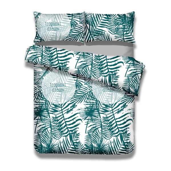 "AmeliaHome Averi Bush" medvilninės antklodės užvalkalo ir pagalvės užvalkalo rinkinys, 155 x 220 cm + 80 x 80 cm