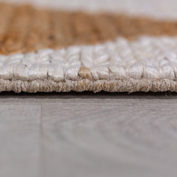Rankų darbo baltos spalvos/natūralios spalvos iš džiuto mišinio kilimas 80x230 cm Effie Diamond – Flair Rugs-image-4