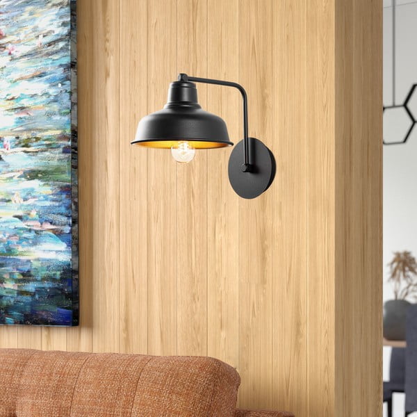 Sieninė lempa juodos spalvos Berceste – Opviq lights-image-1
