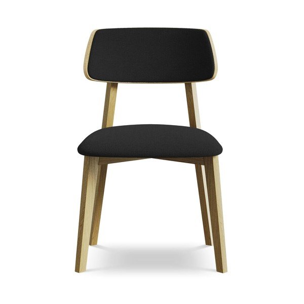 Juodos spalvos iš medienos masyvo valgomojo kėdė Niu – Makamii-image-1