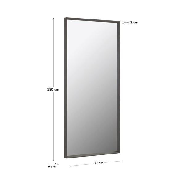 Sieninis veidrodis 80x180 cm Nerina Dark – Kave Home-image-3