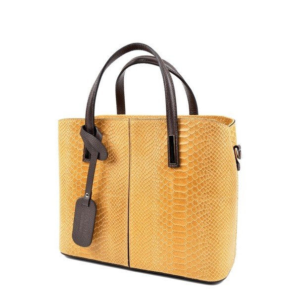 Konjako rudos spalvos odinė rankinė Roberta M Julia Cognac-image-1