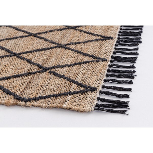 Rankų darbo juodos spalvos/natūralios spalvos iš džiuto kilimas 60x90 cm Shaila – Yes Everyday-image-2
