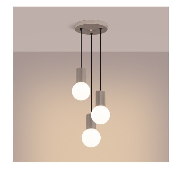 Taupe spalvos kabantis šviestuvas ø 25 cm su stiklo gaubtu Orbital – Sollux-image-4