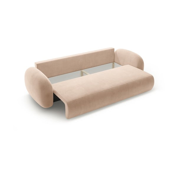 Smėlio spalvos iš velveto sulankstoma/su sandėliavimo vieta sofa 262 cm Tonale – Cosmopolitan Design-image-3