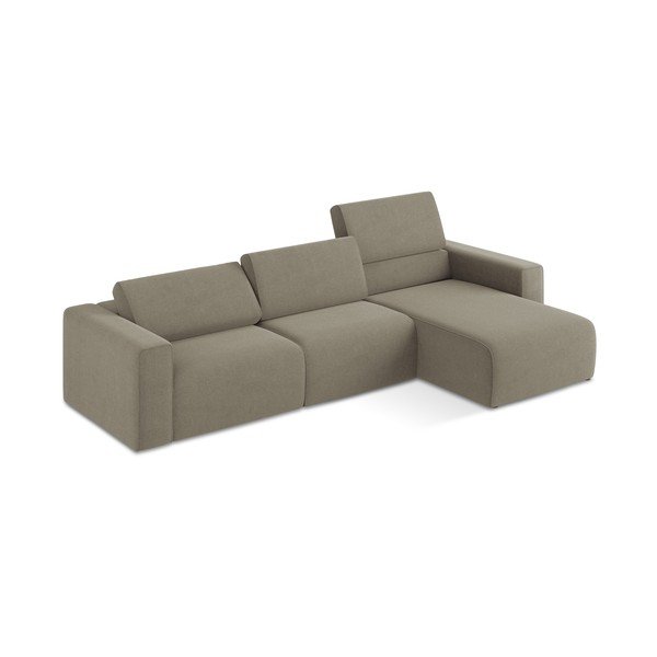 Šviesiai rudos spalvos modulinė kampinė sofa (su dešiniuoju kampu) Kalea – Makamii-image-1