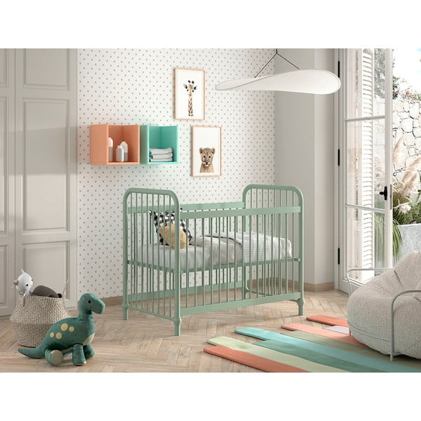 Vaikiška lovelė iš metalo žalios spalvos 60x120 cm BRONXX – Vipack-image-1