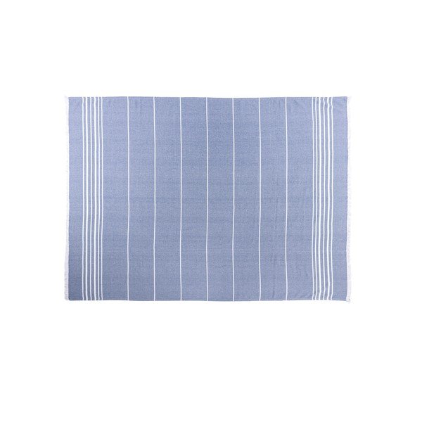 Mėlynos spalvos iš medvilnės antklodė ir pledas 150x200 cm Solene – Tiseco Home Studio-image-2