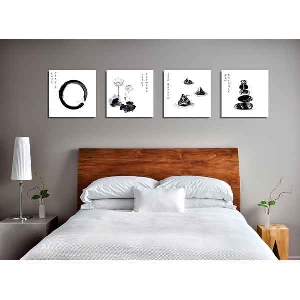 Paveikslai rinkinyje po 4 vnt. 30x30 cm Japanese Zen - Wallity-image-2