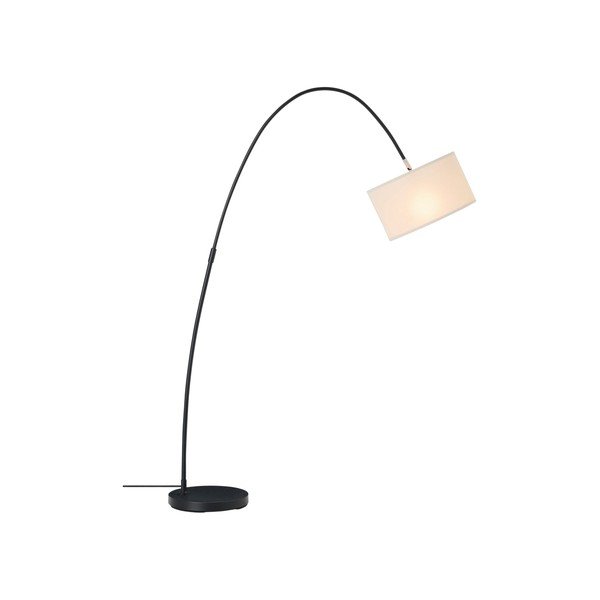 Baltos spalvos/juodos spalvos iš tekstilės pastatomas šviestuvas su sulankstoma konstrukcija (aukštis 145 cm) Arc – Ellos Home-image-3