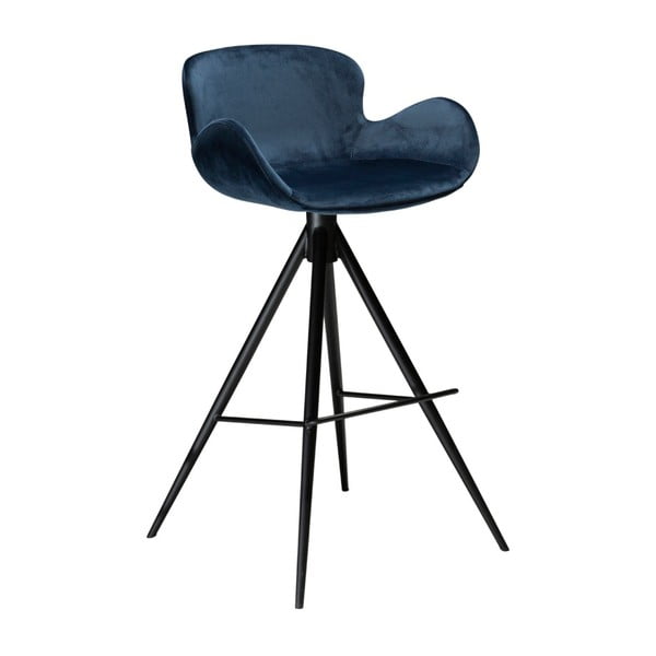 Tamsiai mėlyna baro kėdė DAN-FORM Denmark Gaia Velvet, aukštis 98 cm