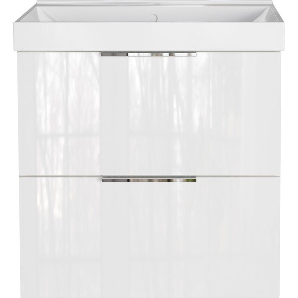 Baltos spalvos blizgus pakabinama spintelė po kriaukle 61x65 cm Celano – Germania-image-3