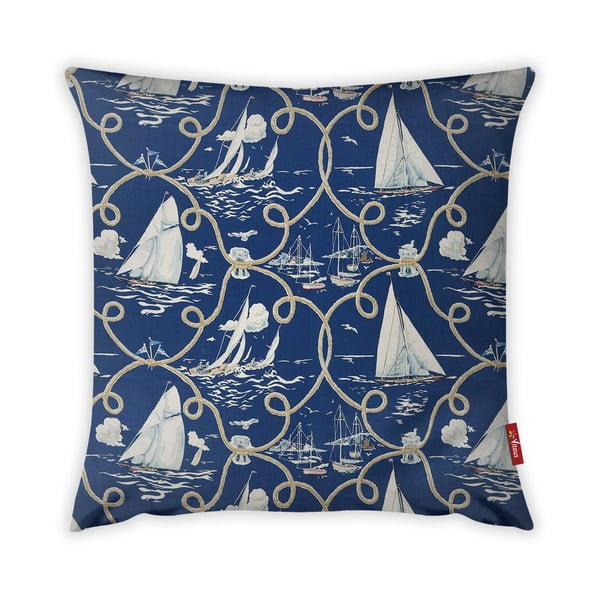 Mėlynas medvilninis pagalvėlės užvalkalas Vitaus, 42 x 42 cm