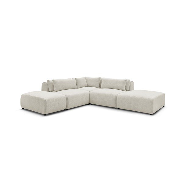 Baltos spalvos reguliuojama modulinė kampinė sofa Jana – Bobochic Paris