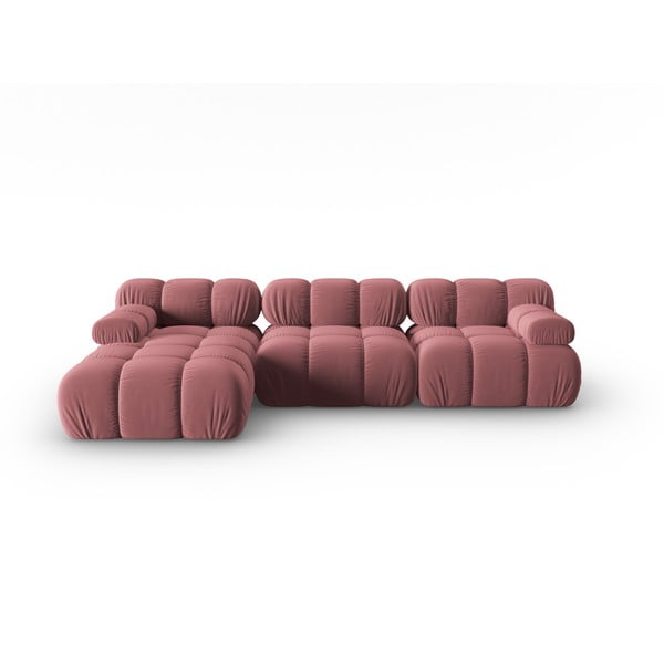 Sofa rožinės spalvos iš velveto 285 cm Bellis – Micadoni Home