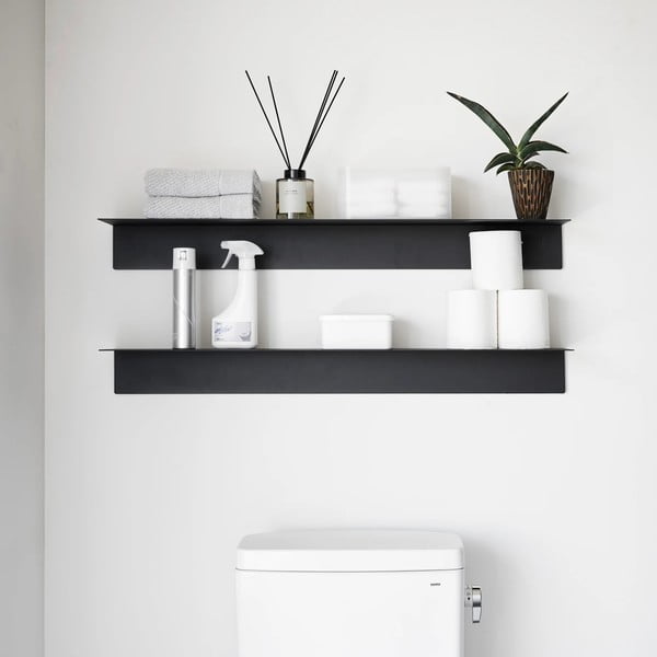 Iš metalo sieninė lentyna juodos spalvos 90 cm – YAMAZAKI-image-2