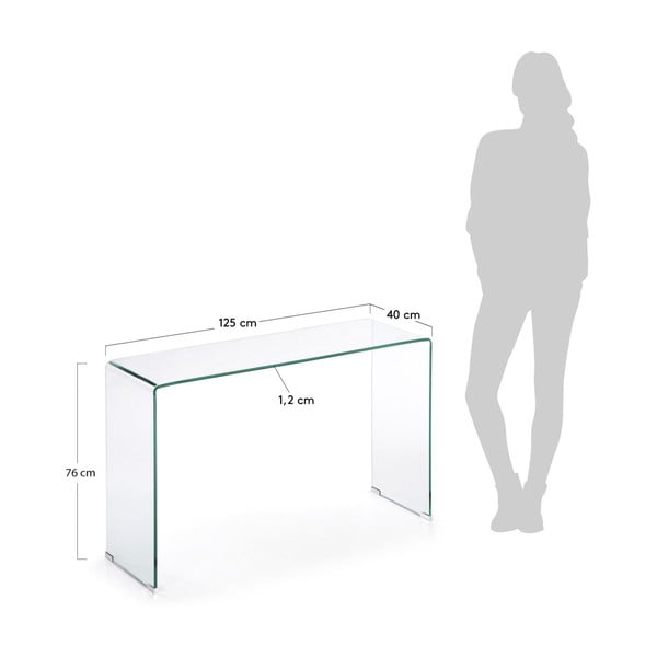 Iš stiklo konsolinis staliukas 40x125 cm Burano – Kave Home-image-4
