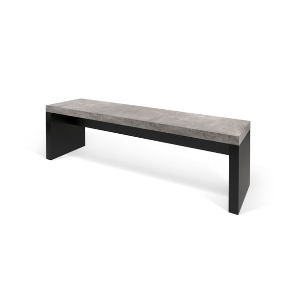 Juodai pilkas suoliukas su betono apdaila TemaHome Detroit, 140 x 43 cm-image-1