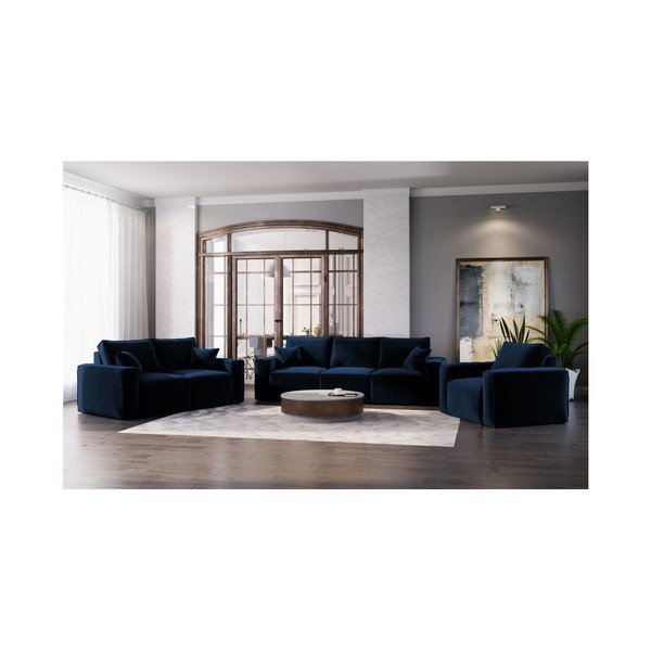 Tamsiai mėlynas fotelis Cosmopolitan Design Florida-image-4