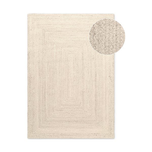 Apverčiamas/rankų darbo kreminės spalvos iš džiuto kilimas 200x300 cm Juno – Hanse Home