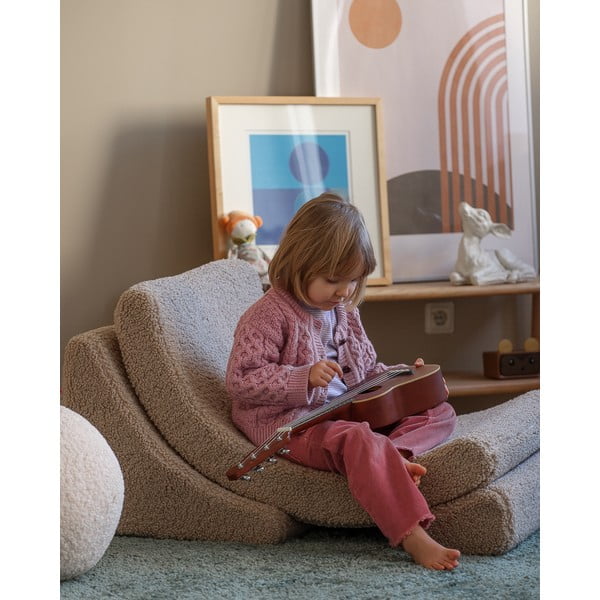 Šviesiai rudos spalvos iš boucle vaikiškas krėslas Moon – Wigiwama-image-3