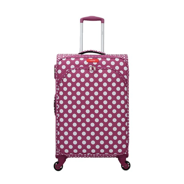 Violetinės ir rožinės spalvos lagaminas su ratukais Lollipops Jenny, aukštis 67 cm