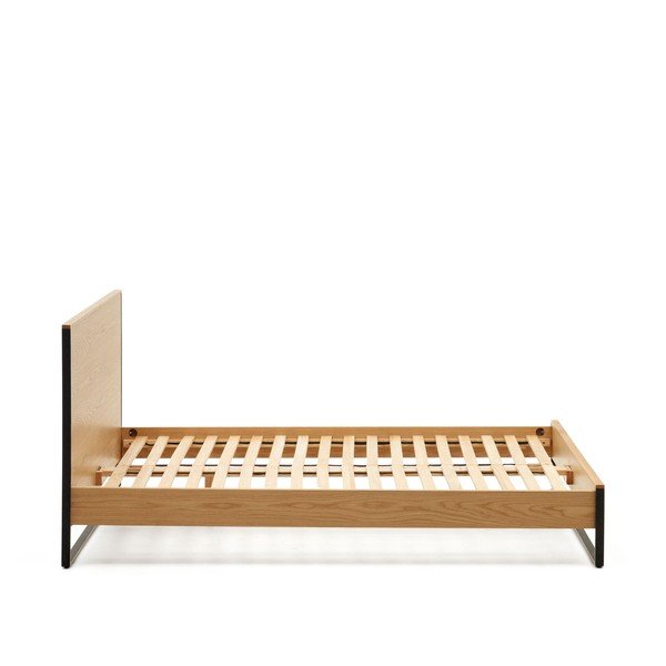 Dvigulė lova natūralios spalvos su lovos grotelėmis 160x200 cm Taiana – Kave Home-image-3