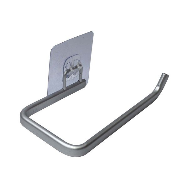 Su montavimu be gręžimo blizgios sidabrinės spalvos iš metalo laikiklis tualetiniam popieriui Filaire Aluminium – douceur d'intérieur-image-1