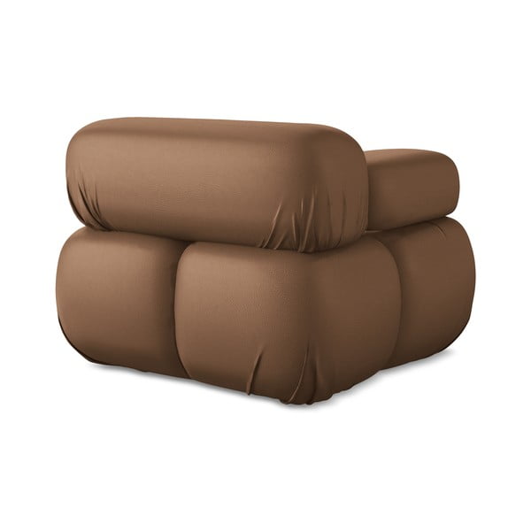 Rudos spalvos iš dirbtinės odos modulinė sofos dalis (su kairiuoju kampu) Lokua – Makamii-image-4