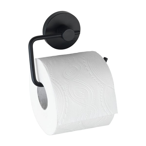 Juodas tualetinio popieriaus laikiklis Wenko Vacuum-Loc® Milazzo