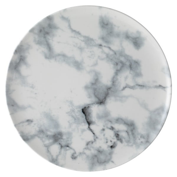 Baltai juoda porcelianinė desertinė lėkštė Villeroy & Boch Marmory, ø 21 cm