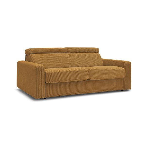 Iš kordinio velveto sulankstoma sofa garstyčių spalvos 195 cm Monaco – Bobochic Paris-image-3
