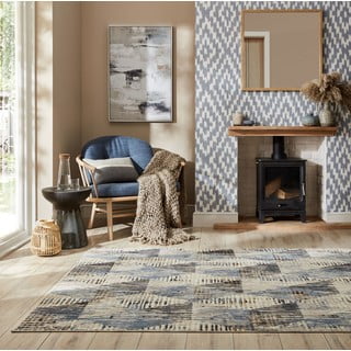 Kilimas mėlynos spalvos/smėlio spalvos 160x230 cm Marly – Flair Rugs