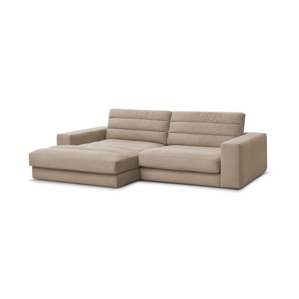 Taupe spalvos kampinė sofa iš velveto (su kairiuoju kampu/su gultu) Sierra – Bobochic Paris-image-2